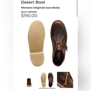 Women’s Clark’s desert boot in beeswax